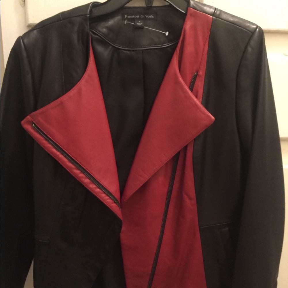 Woman’s leather jacket.